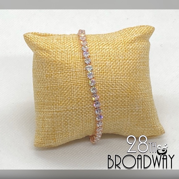 White & Rose Gold Diamond Tennis Bracelets - Picture 4 of 8